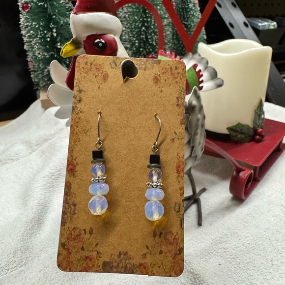 Elegant Silver and Opalescent Christmas Snowman Earrings    2/$22 - Picture 3 of 4